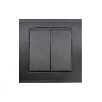 Выключатель 2-кл. СП Бриллиант 10А IP20 в сборе графит Universal 7947403-Gr - УПС инжиниринг