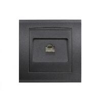 Розетка компьютерная 1-м СП Бриллиант в сборе графит Universal 7947601-Gr - УПС инжиниринг