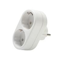 Разветвитель 2-м с заземл. 16А 3500Вт 250В плоский бел. DОМТОК 2653 - УПС инжиниринг