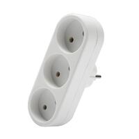 Разветвитель 3-м без заземл. 10А 2200Вт 250В плоский бел. DОМТОК 2655 - УПС инжиниринг