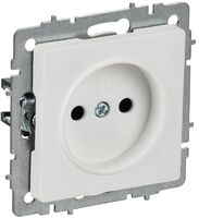 Розетка BRITE РС10-1-0-БрАБ 10А без заземл. без защ. шторок механизм арктич. бел. IEK BR-R10-10-K91 - УПС инжиниринг