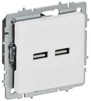 Розетка BRITE РЮ10-1-БрАБ USB A+A 3.1А механизм арктич. бел. IEK BR-U21-D31-K91 - УПС инжиниринг