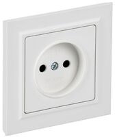 Розетка BRITE РСР10-1-0-БрАБ 10А в сборе без заземл. без защ. шторок арктич. бел. IEK BR-R10-10-K91-F - УПС инжиниринг