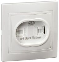 Розетка компьютерная 2-м СП Кварта РК12-КБ бел. GENERICA KV-K20-K01 - УПС инжиниринг