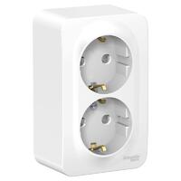 Розетка 2-м ОП Blanca 16А IP20 250В с заземл. защ. шторки с металлич. пластиной бел. SE BLNRA011221 - УПС инжиниринг