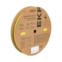 Трубка термоусадочная ТУТ нг 30/15 желт./зел. (уп.50м) EKF tut-30-yg - УПС инжиниринг