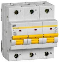 Выключатель автоматический модульный 3п D 32А 10кА ВА47-100МА без тепл. расцеп. KARAT IEK MVA43-3-032-D - УПС инжиниринг