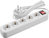 Удлинитель 5х5м с заземл. 16А IP20 90 812 OPE-S-05-500-ESC-3x1 с кнопкой бел. ОНЛАЙТ 90812 - УПС инжиниринг