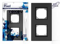 Рамка 2-м Pixel IP44 карбон TOKOV ELECTRIC TKE-PX-RM2-C14-IP44 - УПС инжиниринг