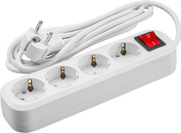 Удлинитель 4х3м с заземл. 16А IP20 90 809 OPE-S-04-300-ESC-3x1 с кнопкой бел. ОНЛАЙТ 90809 - УПС инжиниринг