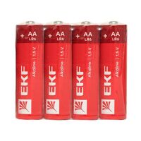 Элемент питания алкалиновый AA/LR6 (уп.4шт) EKF LR6-SR4 - УПС инжиниринг