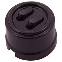 Выключатель 2-кл. ретро ABS-пластик корич. Bironi B1-222-22 - УПС инжиниринг