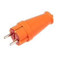 Вилка прямая влагозащ. 16А IP44 с заземл. COMPACT каучук оранж. Rexant 111-202 - УПС инжиниринг