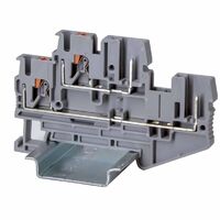 Клемма двухуровневая проходная под вставной штекер зажим push-in; 4 точки подключения; 2.5кв.мм сер. DKC VPRTT-2.5-2P - УПС инжиниринг