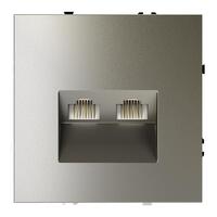 Розетка компьютерная 2-м СП S70 RJ45 + RJ45 кат.6 механизм шелк Voltum VLS060204 - УПС инжиниринг