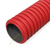 Труба гофрированная двустенная ПНД гибкая d32мм с протяжкой SN34 450 красн. (уп.50м) Промрукав PR15.0251 - УПС инжиниринг