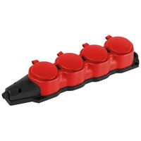 Колодка 4-м с заземл. 16A IP44 KX-4e-RED-IP44 каучук. красн. Эра Б0068456 - УПС инжиниринг