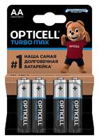 Элемент питания алкалиновый AA/LR6 (блист. 4шт) Turbo Max Opticell 6053003 - УПС инжиниринг
