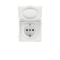 Розетка силовая KANT IP44 2P+E защ. шторки с крышкой бел. магнолия DKC 7000013 - УПС инжиниринг