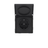 Розетка силовая KANT IP44 2P+E защ. шторки с крышкой черн. уголь DKC 7012013 - УПС инжиниринг