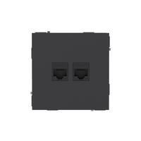 Розетка компьютерная 2-м KANT RJ45 кат.6A без шторки черн. уголь DKC 7012674 - УПС инжиниринг
