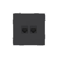 Розетка компьютерная 2-м KANT RJ45 кат.5E без шторки черн. уголь DKC 7012664 - УПС инжиниринг