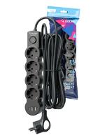 Удлинитель 3х1.5м с заземл. 10А IP20 USB 2500Вт 220В ПВС 3х1 с выкл. черн. КОСМОС YKsm1.5m4g-Z-VU10А-B - УПС инжиниринг