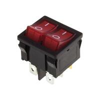 Выключатель клавишный 250В 6А (6с) ON-OFF красн. с подсветкой ДВОЙНОЙ Mini (RWB-305) Rexant 36-2160 - УПС инжиниринг