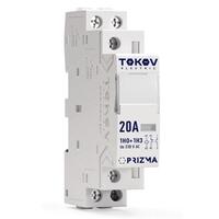 Контактор модульный 18мм 20А 230В АС 1НО 1НЗ PRIZMA TOKOV ELECTRIC TKE-PZ-MC-1-20-230-11 - УПС инжиниринг