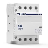 Контактор модульный 54мм 63А 230В АС 2НО 2НЗ PRIZMA TOKOV ELECTRIC TKE-PZ-MC-3-63-230-22 - УПС инжиниринг
