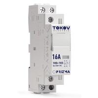 Контактор модульный 18мм 16А 230В АС 1НО 1НЗ PRIZMA TOKOV ELECTRIC TKE-PZ-MC-1-16-230-11 - УПС инжиниринг