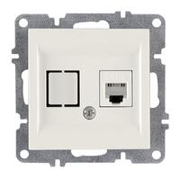 Розетка телефонная 1вых. СП 1мод. LAVIN/KAREN RJ45 кат.3 механизм бел. ARVIA 50 01 1000 221 - УПС инжиниринг